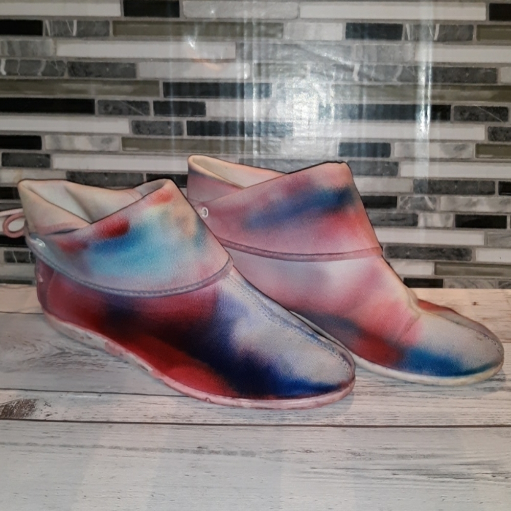 Vintage 1980s canvas tie dyed shoes